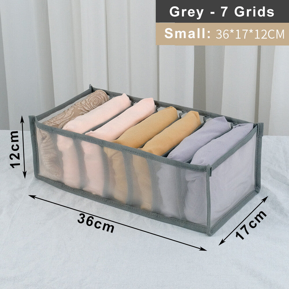 7 Grids Mesh Storage Box Closet Wardrobe Drawer Divider Clothes Organizer Large