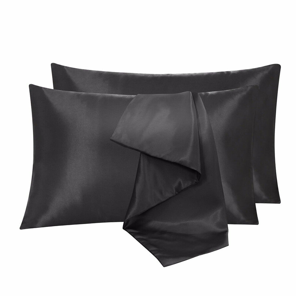 2pcs Satin Pillow Case Pillowcase Cushion Covers