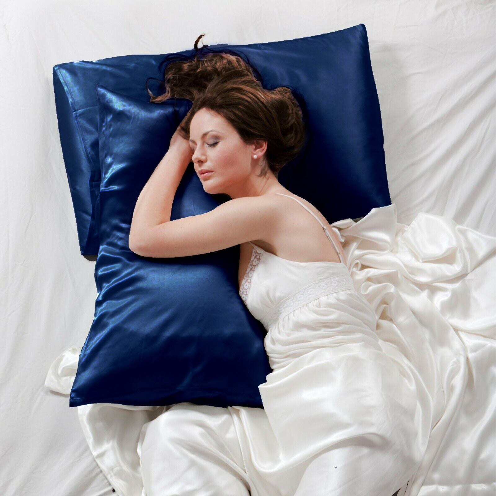 2pcs Satin Pillow Case Pillowcase Cushion Covers