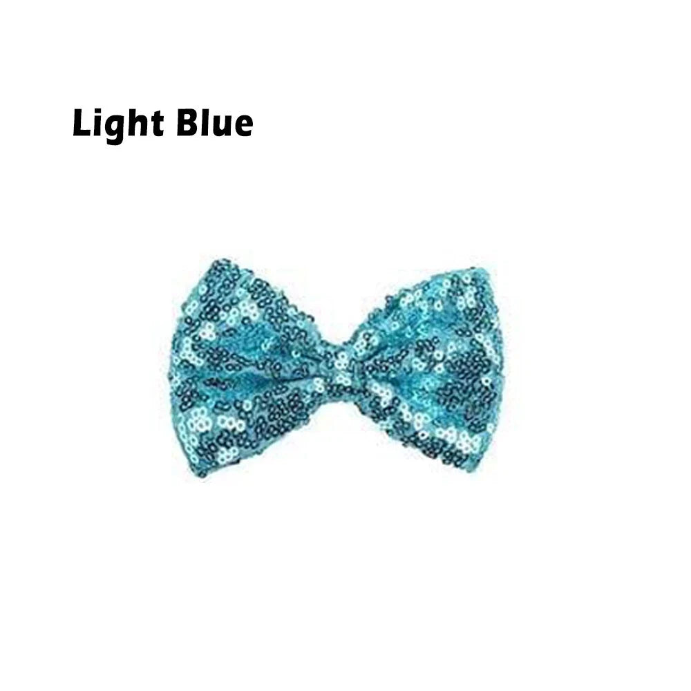 Glitter Sequin Clip-on Bowtie Men Women Boys Girls Bow Tie Party Dance Costume