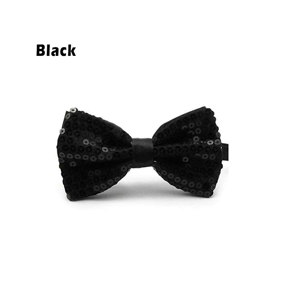Glitter Sequin Clip-on Bowtie Men Women Boys Girls Bow Tie Party Dance Costume
