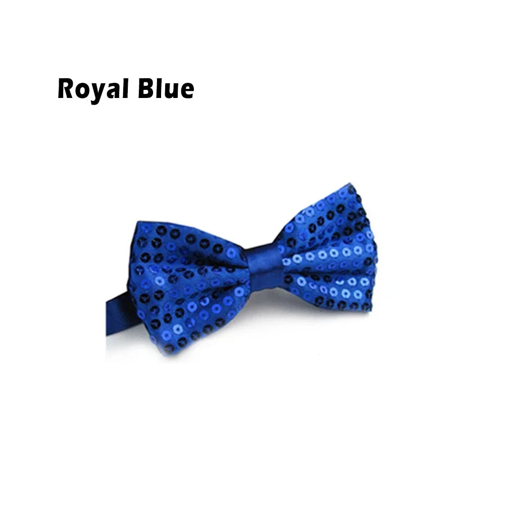 Glitter Sequin Clip-on Bowtie Men Women Boys Girls Bow Tie Party Dance Costume