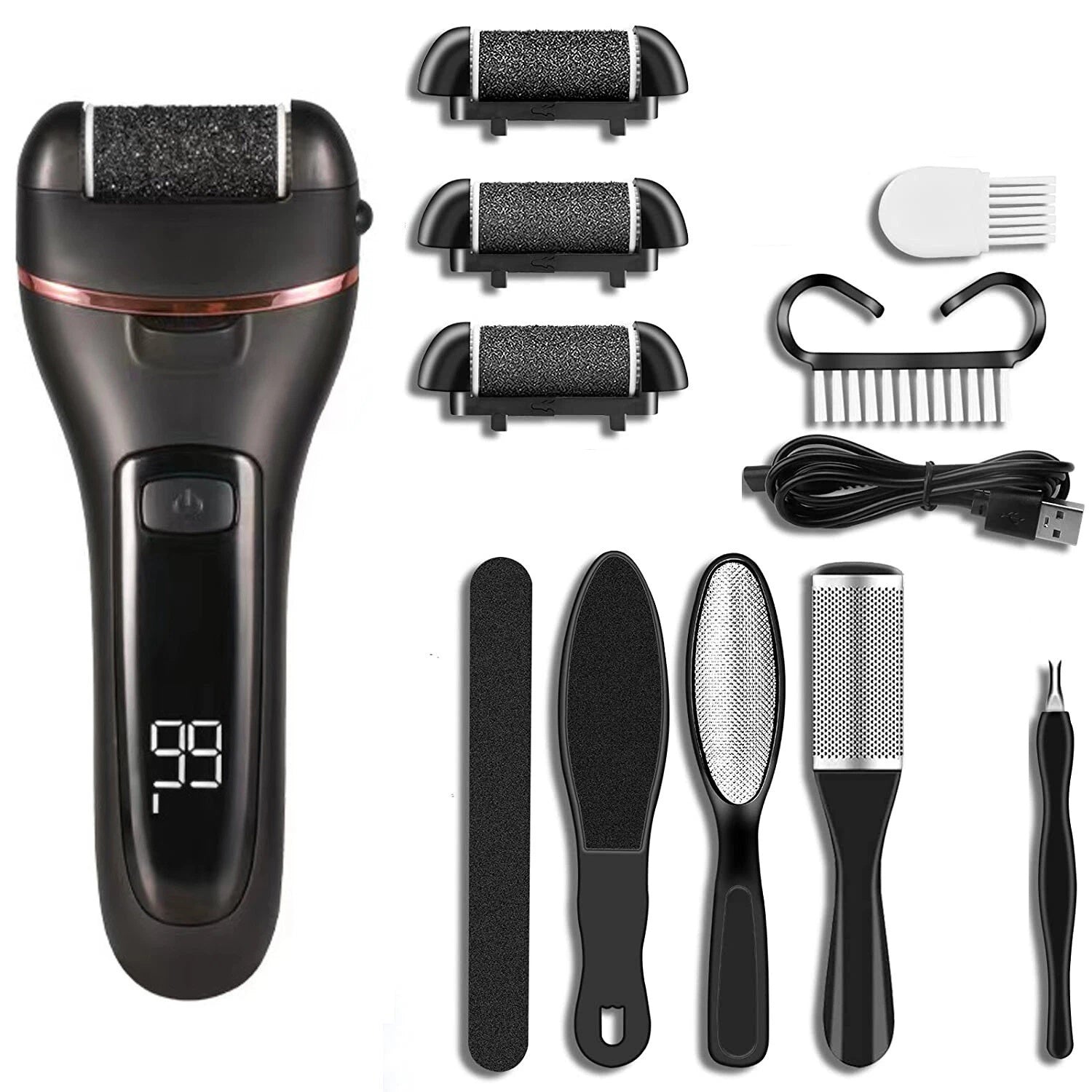 Electric Foot Grinder Foot File Hard Dead Skin Callus Remover Pedicure Care Kit