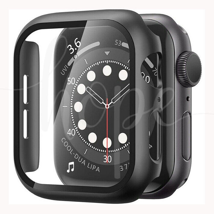 Case Cover Apple Watch iWatch 8/7/6/5/4/3/2/SE 45 44 42 41 40 38 Tempered Glass