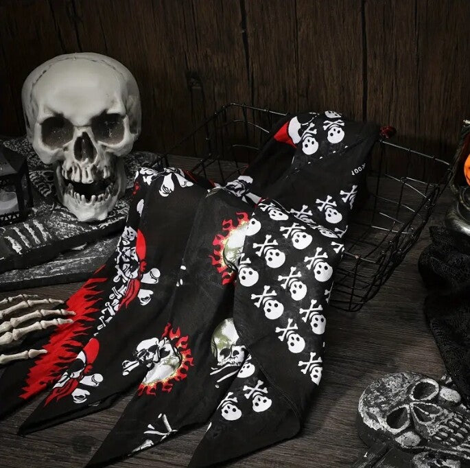 Random 10PCS Cotton Bandana Paisley Skull Scarf Head Face Neck Mask Wrap Shield Fishing