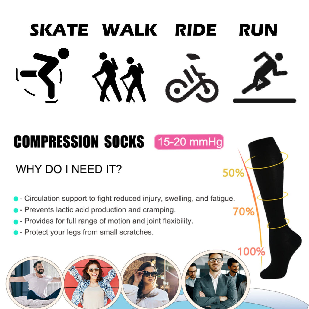 Compression Socks Stockings Copper Medical Running Anti Fatigue Travel Unisex AU