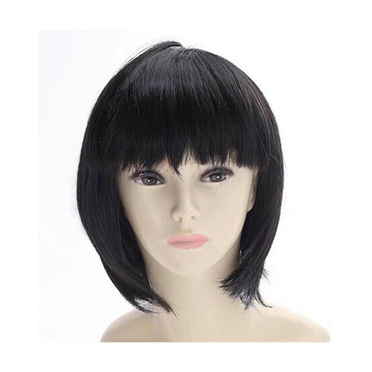 Womens Short Straight BOB Sleek Hair with bang Synthetic Cosplay Wig Wigs Party