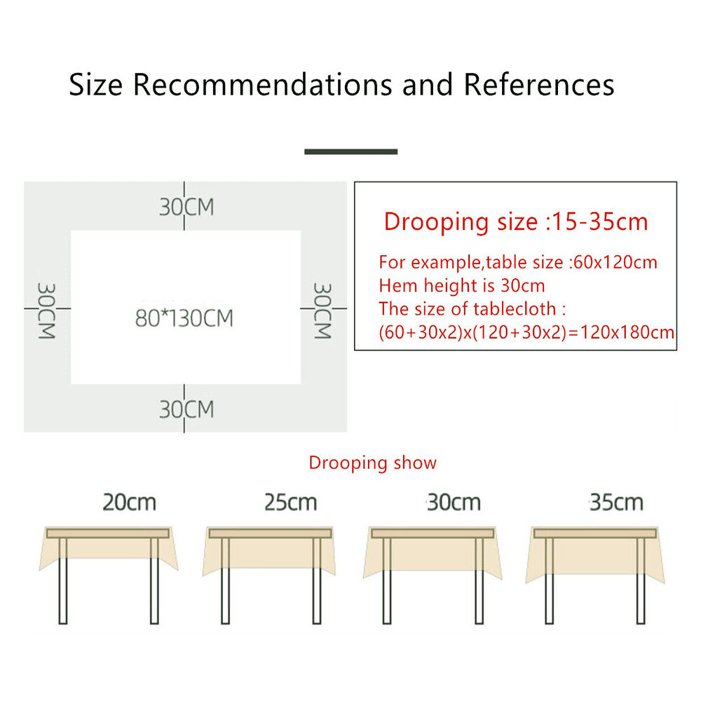 Rectangle Table Cloth Water Stain Resistant Party Tablecloth Desk Cover Mat