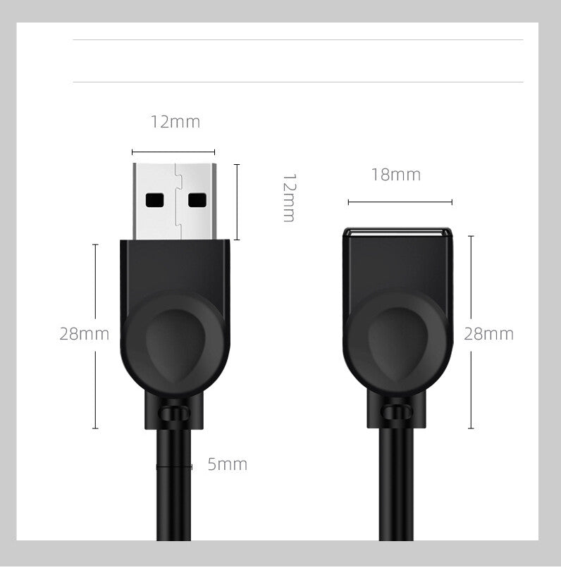 High Speed USB Extension Data Cable Type A Male to Male to Female 1.4/2.8/4.8M