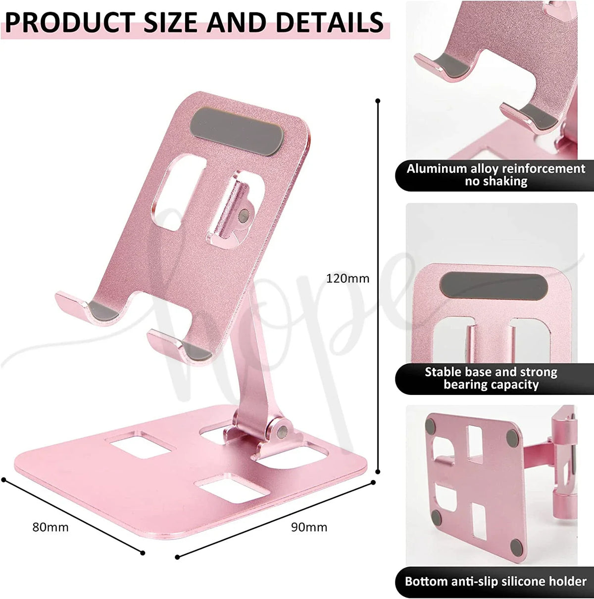 Phone Holder Stand Aluminium Phone Tablet Stand Holder Desk Desktop Foldable