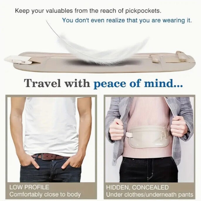 Unisex Waist Bum Bag Men Women Fanny Pack Holiday Travel Money Belt Pouch Wallet