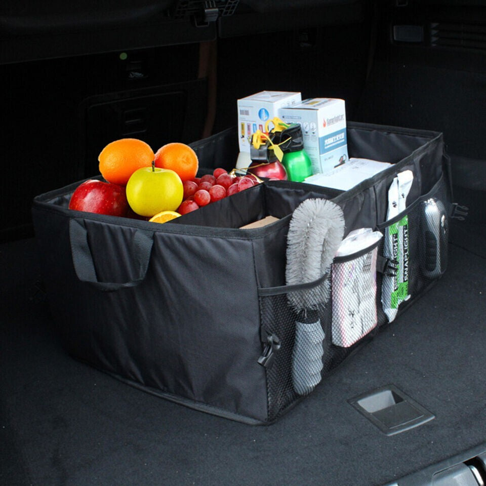 50L Car Boot Organiser Partition Collapsible Storage Box Trunk Bag Tool Storage