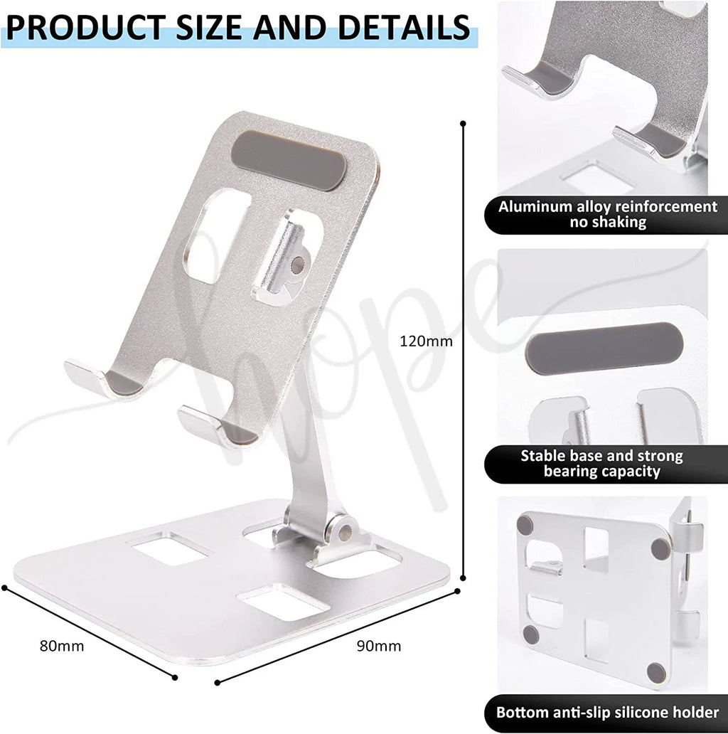 Phone Holder Stand Aluminium Phone Tablet Stand Holder Desk Desktop Foldable