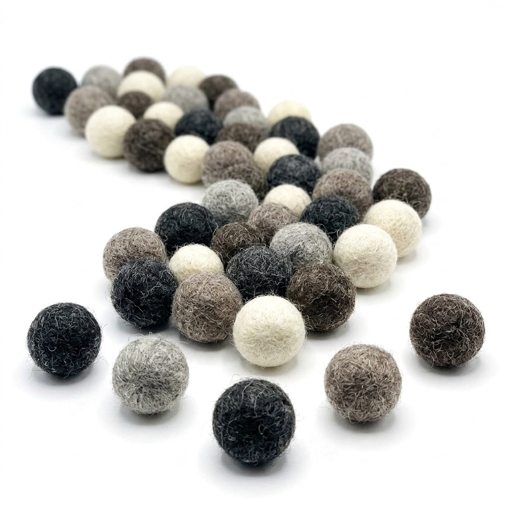 1.5 cm Wool Felt Balls | 100 Pack | Handmade in Nepal | 12 Colours | Craft Supplies