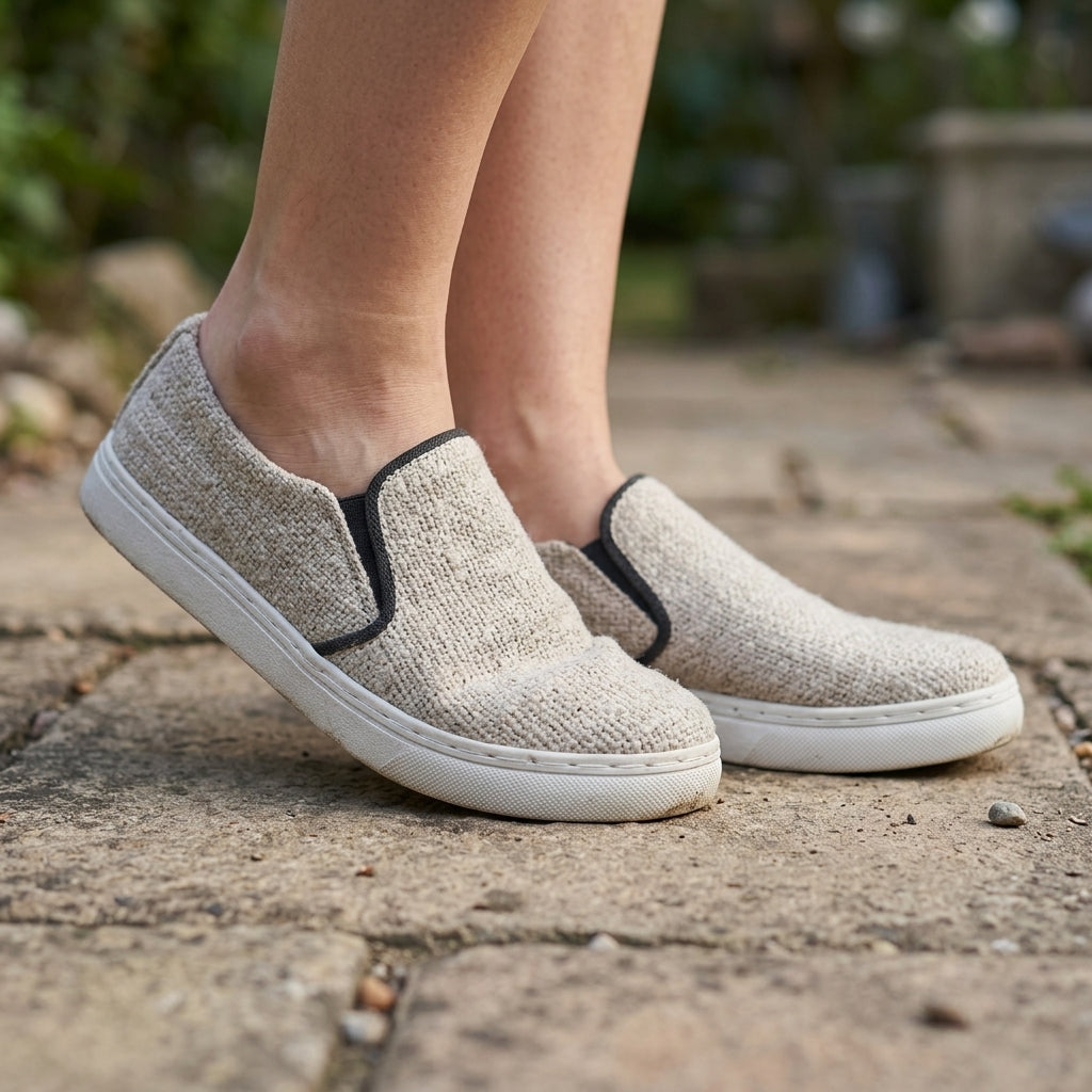 Natural Beige Hemp Slip-On Shoes – Undyed Organic Hemp Shoes