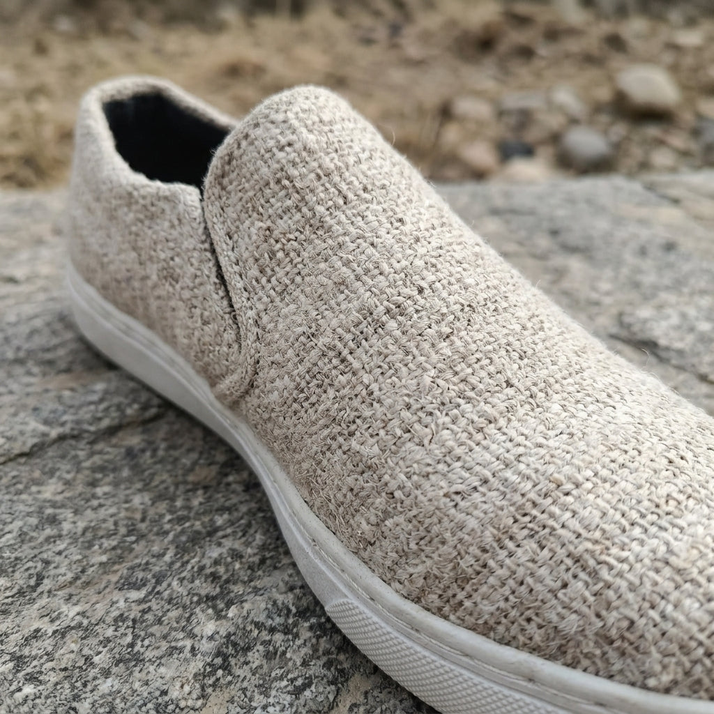 Natural Beige Hemp Slip-On Shoes – Undyed Organic Hemp Shoes