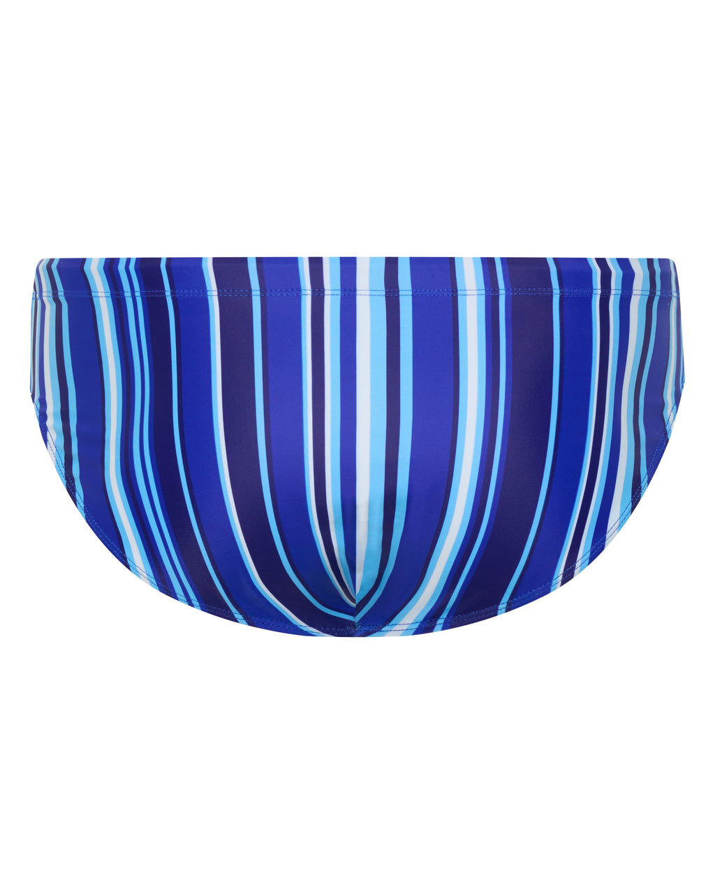 Bow Swim Brief | Decoded Stripe Blue | Bold Stripes, Gold Hardware