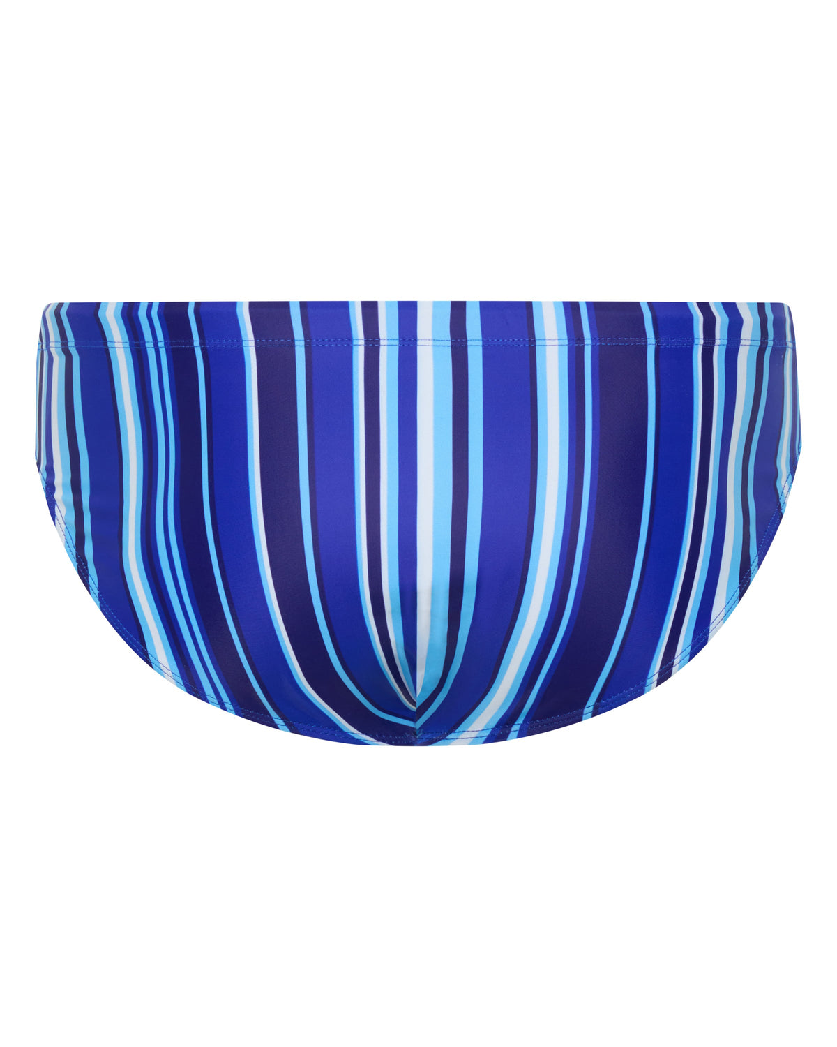 Bow Swim Brief | Decoded Stripe Blue | Bold Stripes, Gold Hardware