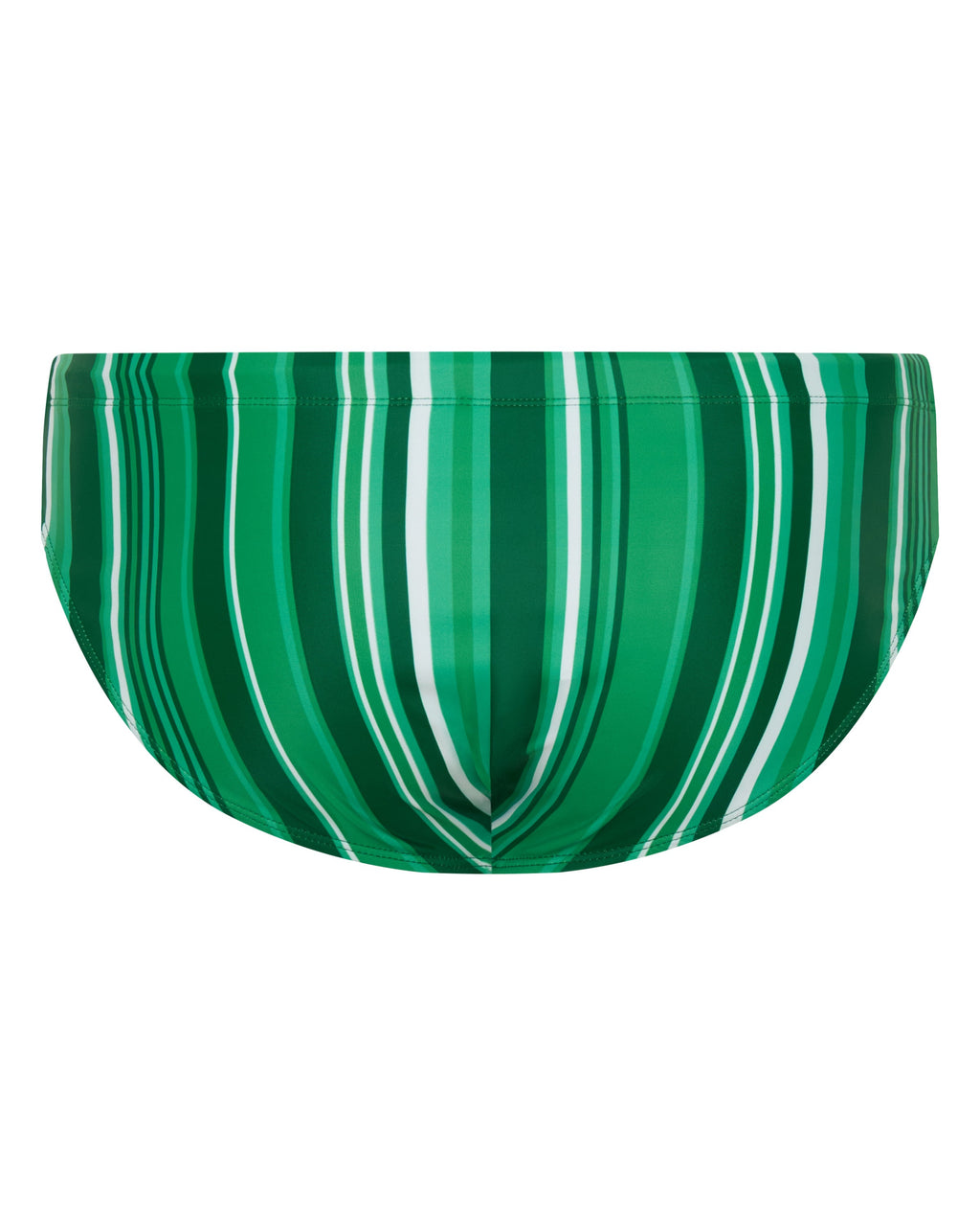 Bow Swim Brief | Decoded Stripe Green | Bold Print, Low-Rise Cut