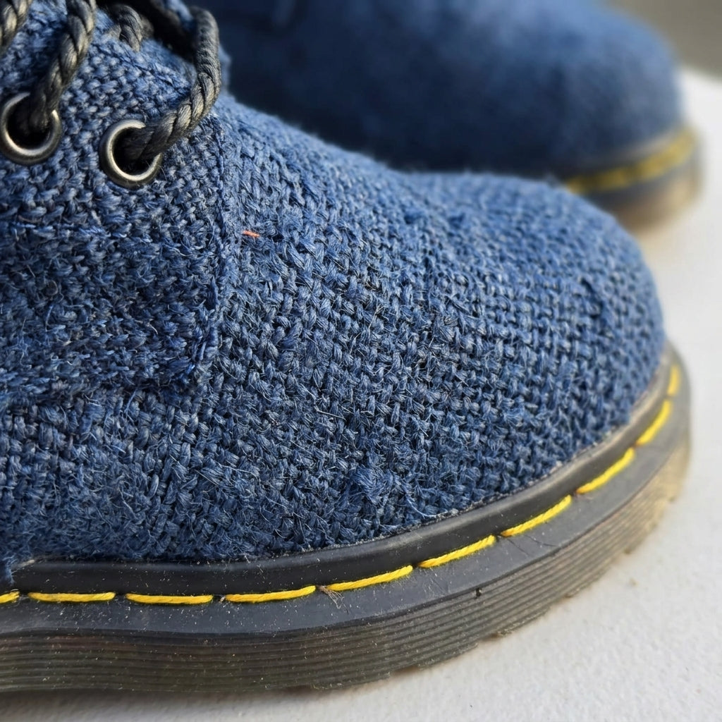 Blue Hemp Hiking Boots – Vegan Ankle High Hemp Boots