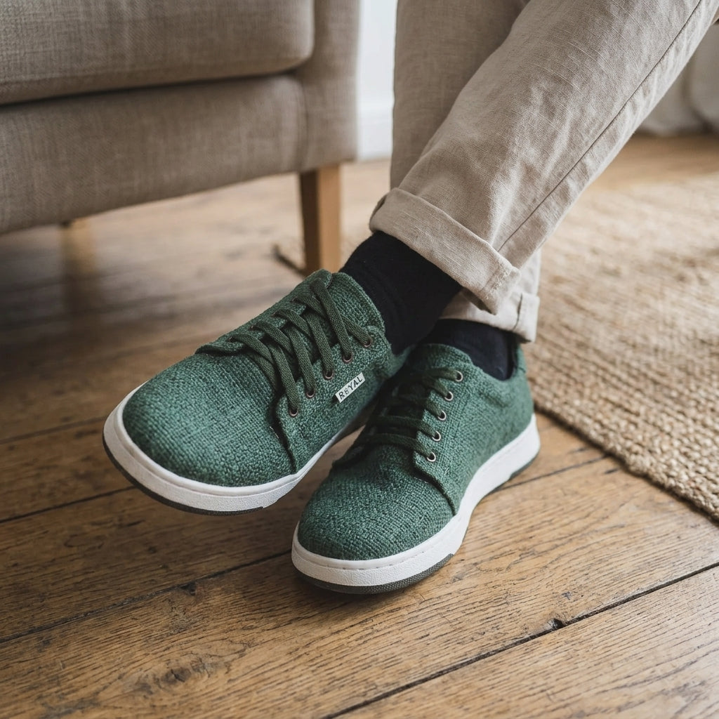 Green Organic Hemp Sneakers – Vegan Lace-Up Hemp Shoes