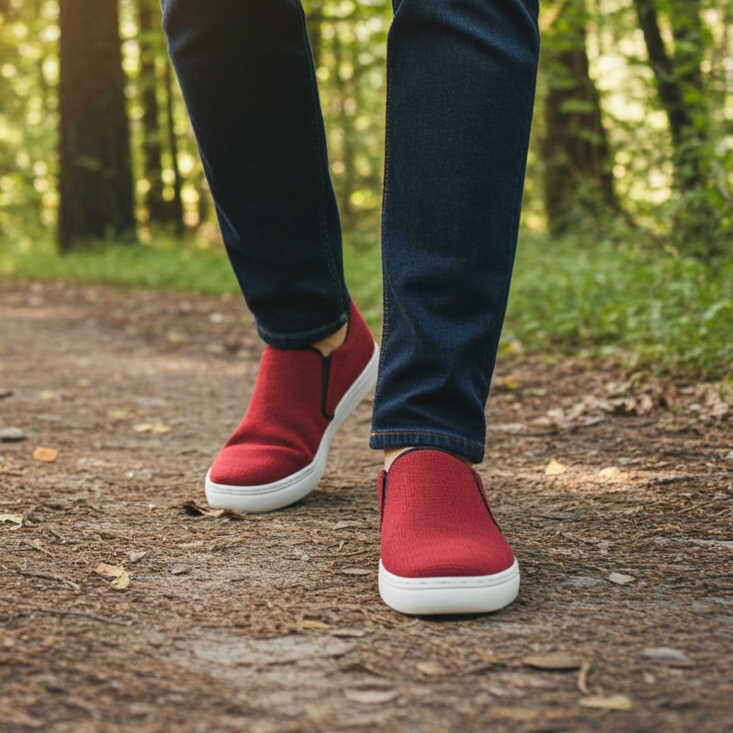 Rustic Red Hemp Slip-On Shoes – Organic Vegan Hemp Shoes