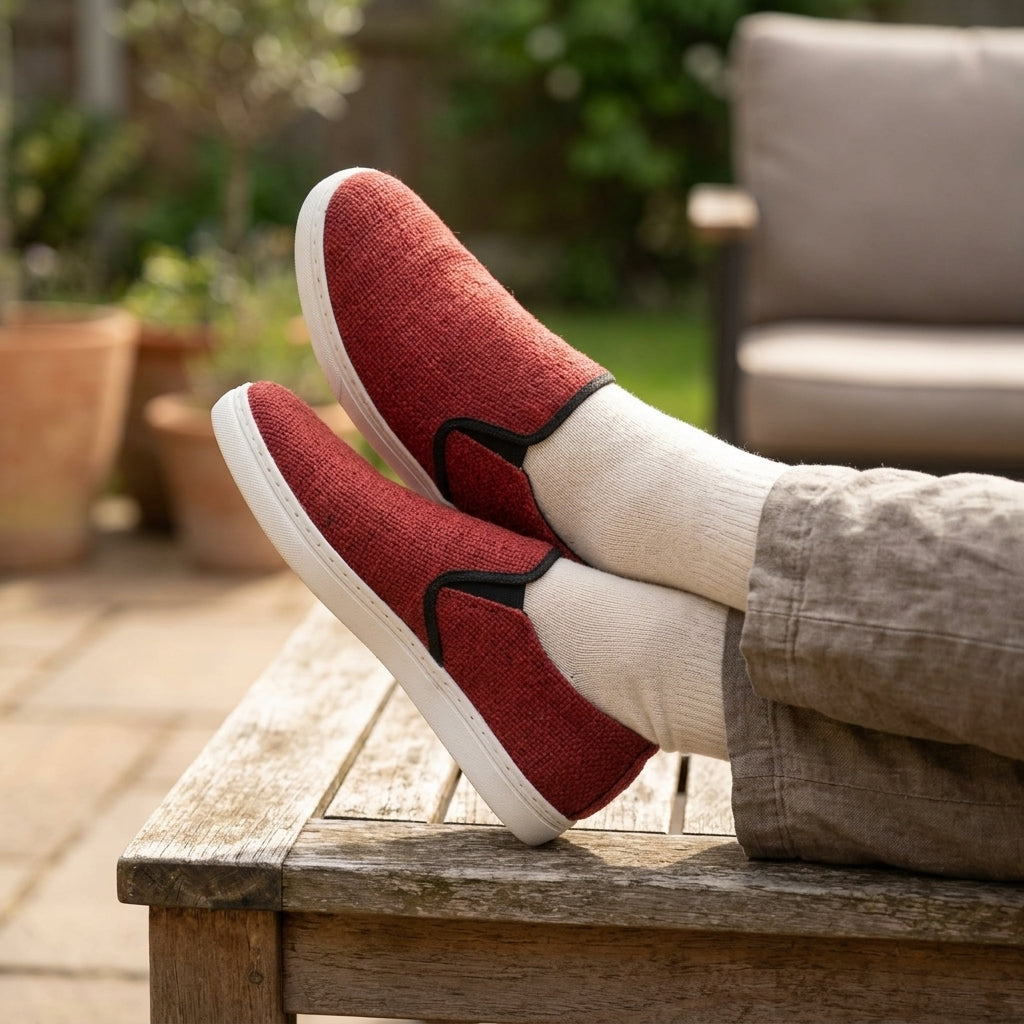 Rustic Red Hemp Slip-On Shoes – Organic Vegan Hemp Shoes