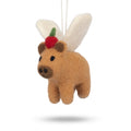 Handmade Wool Felt Capybara Angel Ornament