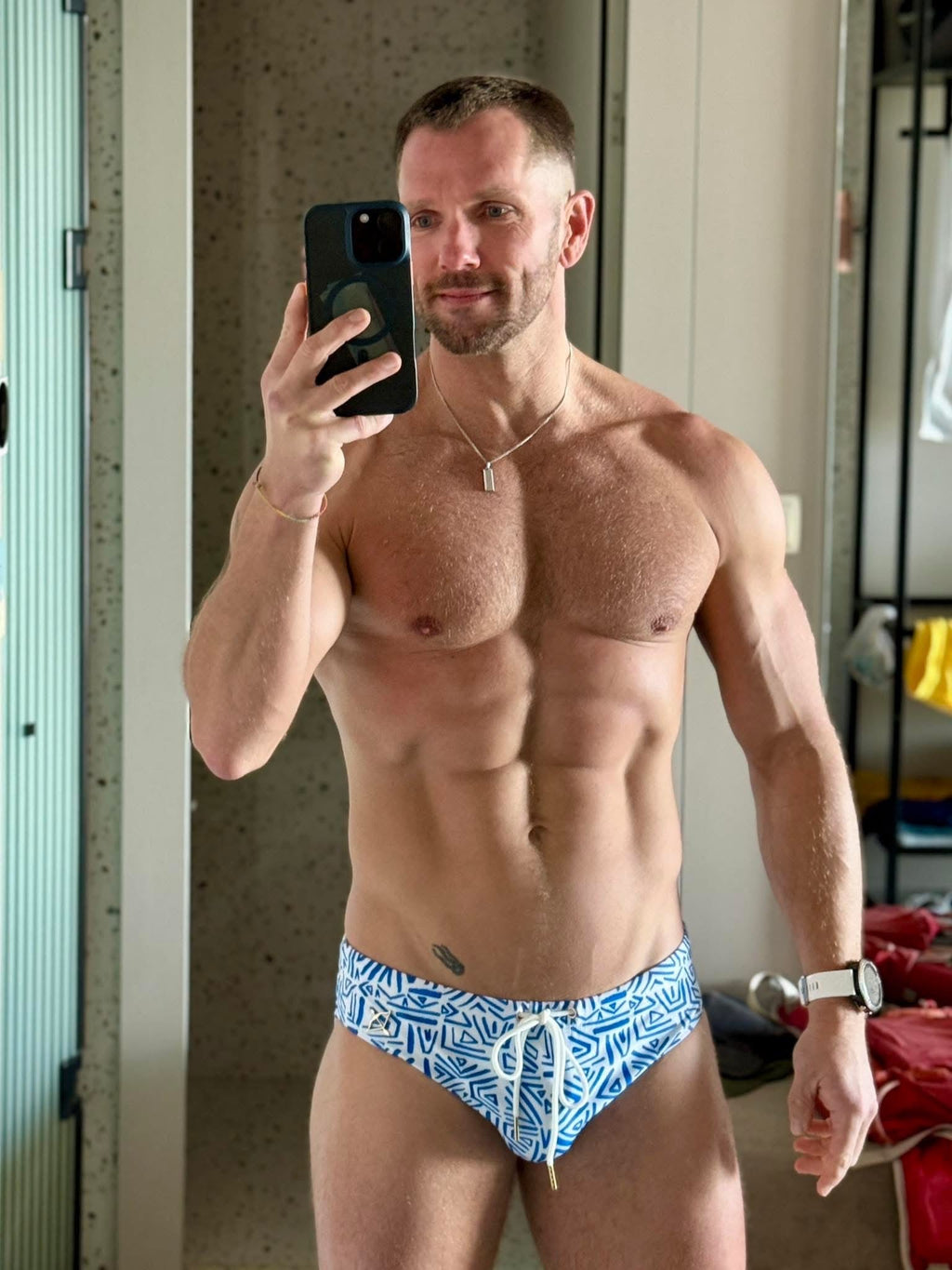 Bow Swim Brief | Blue Haze | Sustainable Repreve, Sculpted Fit