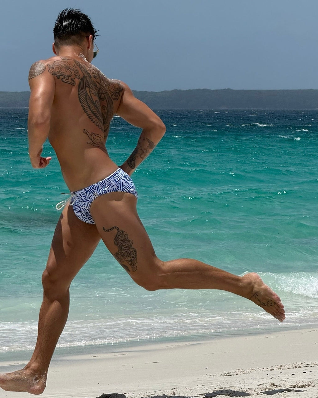 Bow Swim Brief | Blue Haze | Sustainable Repreve, Sculpted Fit