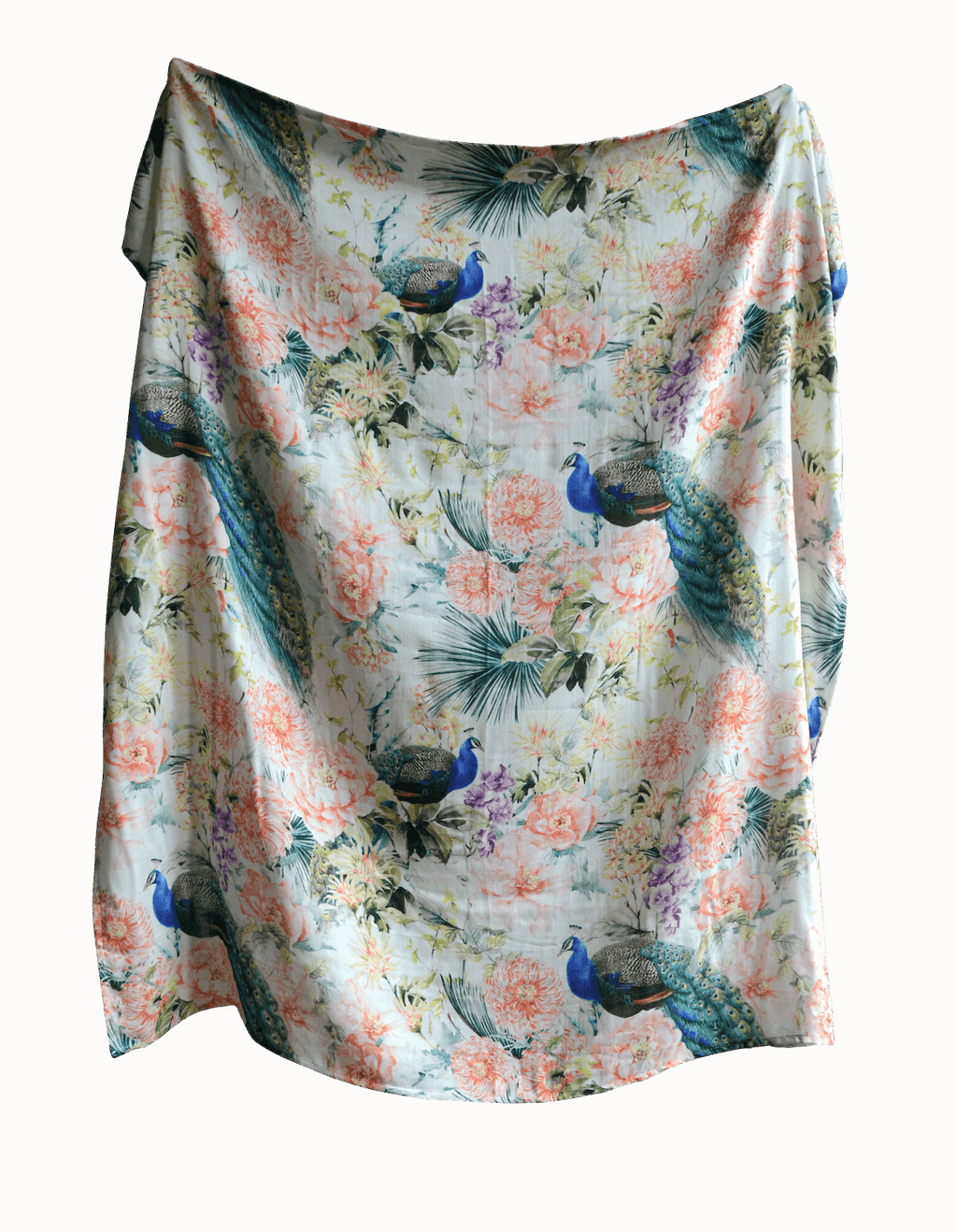 Peacock and Peony Swaddle
