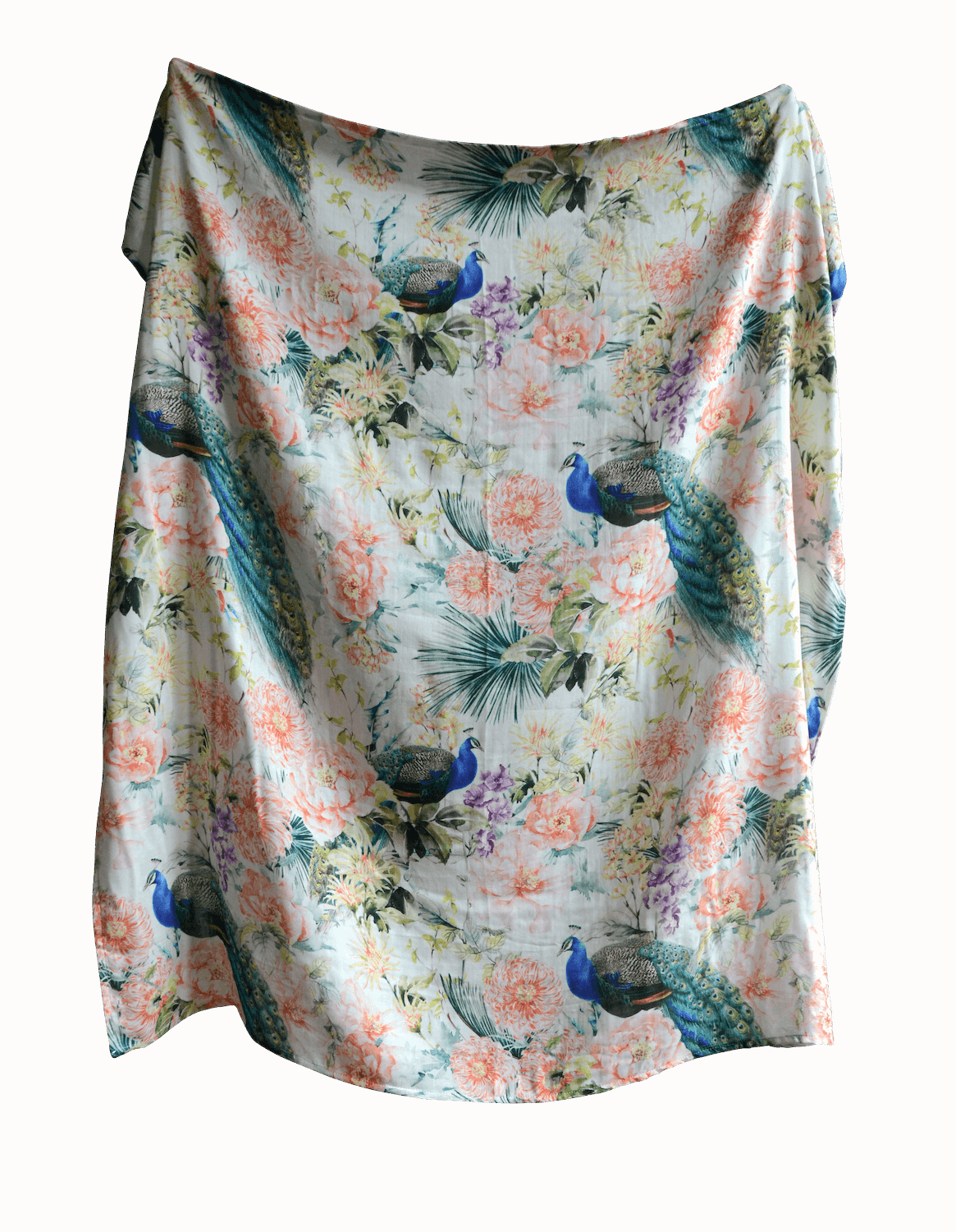 Peacock and Peony Swaddle