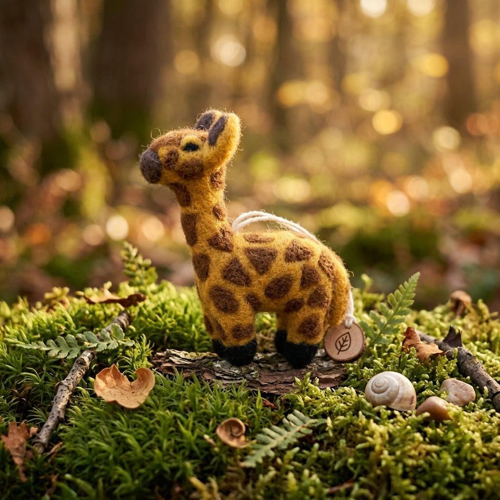 Handmade Wool Felt Giraffe Ornament