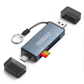 CF/SD/TF Card Reader USB-A & Type C Ports Card Adapter for Laptop MacBook Phone