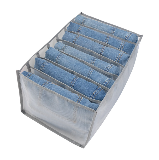 7 Grids Mesh Storage Box Closet Wardrobe Drawer Divider Clothes Organizer Large