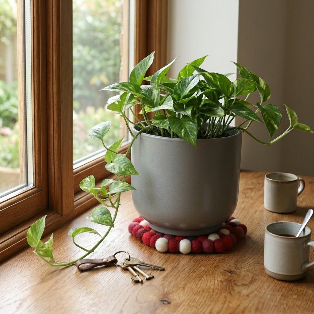 Red Berry Red Wool Felt Trivet Heat Mat – Handmade Pot Mat