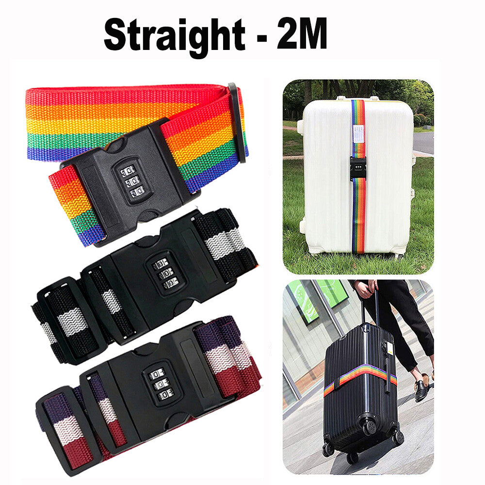 2/5M Luggage Strap Code Password Travel Suitcase Secure Lock Safe Nylon Packing Belt