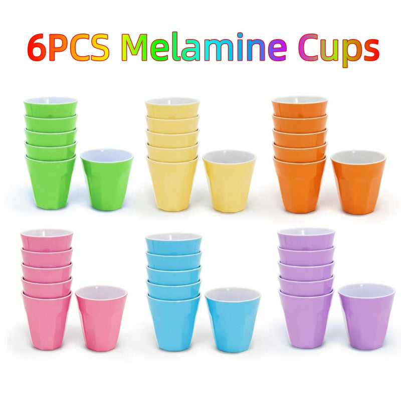 300ML Melamine Cups, Set of 6 Kids Children Dishwasher Safe