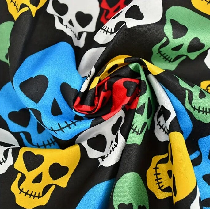 Random 10PCS Cotton Bandana Paisley Skull Scarf Head Face Neck Mask Wrap Shield Fishing