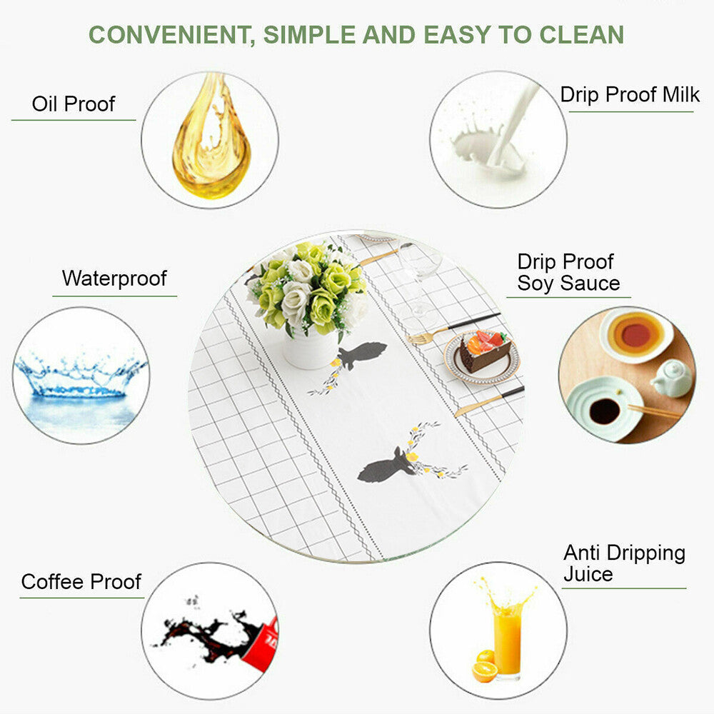 Rectangle Table Cloth Water Stain Resistant Party Tablecloth Desk Cover Mat