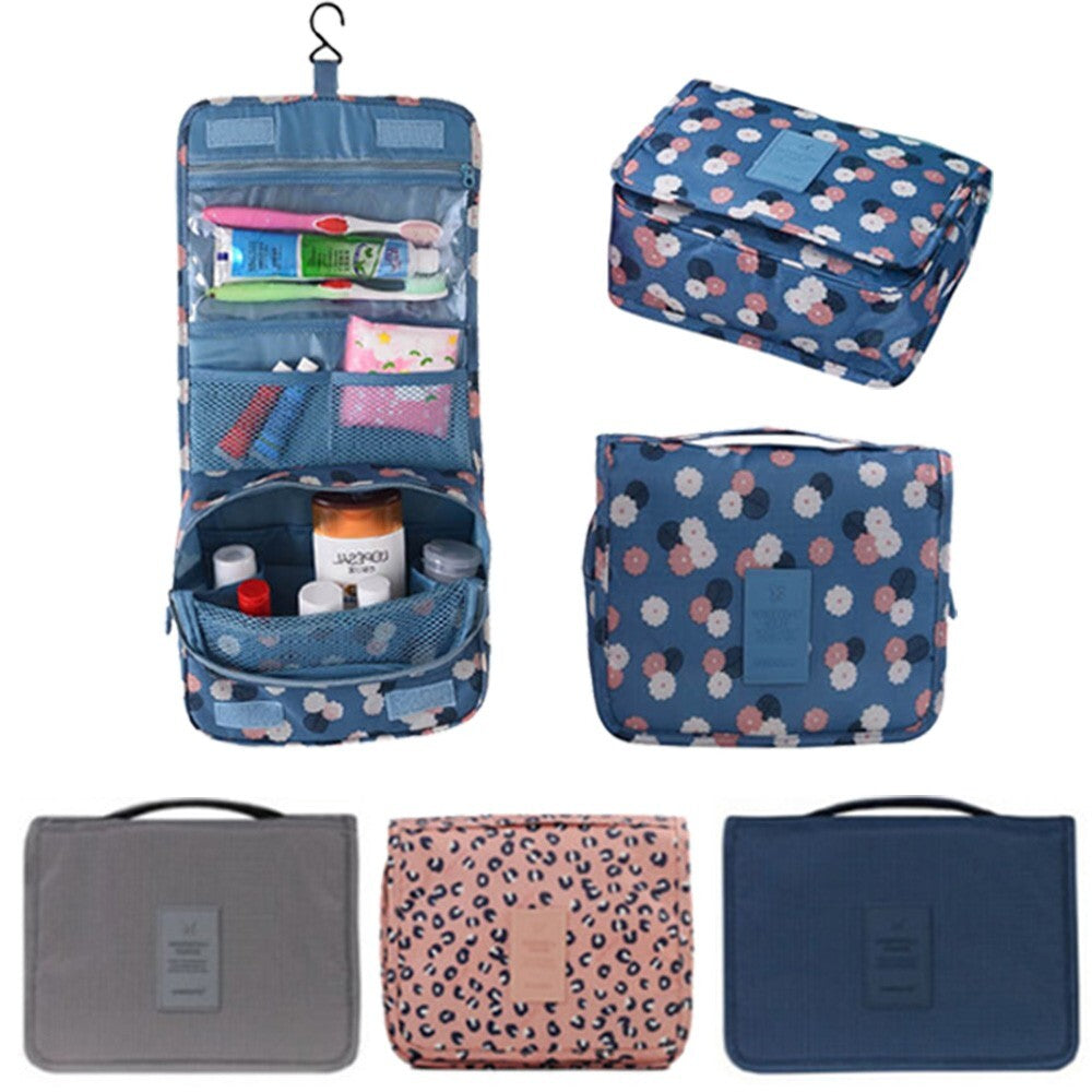 Travel Cosmetic Storage MakeUp Bag Folding Hanging Toiletry Wash Organizer Pouch