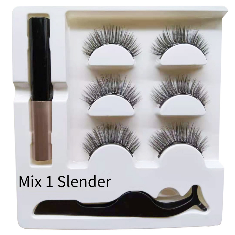 Magnetic False Eyelashes Natural Eye Lashes Extension Liquid Eyeliner Tweezer