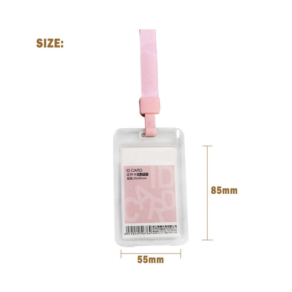 Id Card Holder Lanyard Badge Business Clear Plastic Work Pouch Pass
