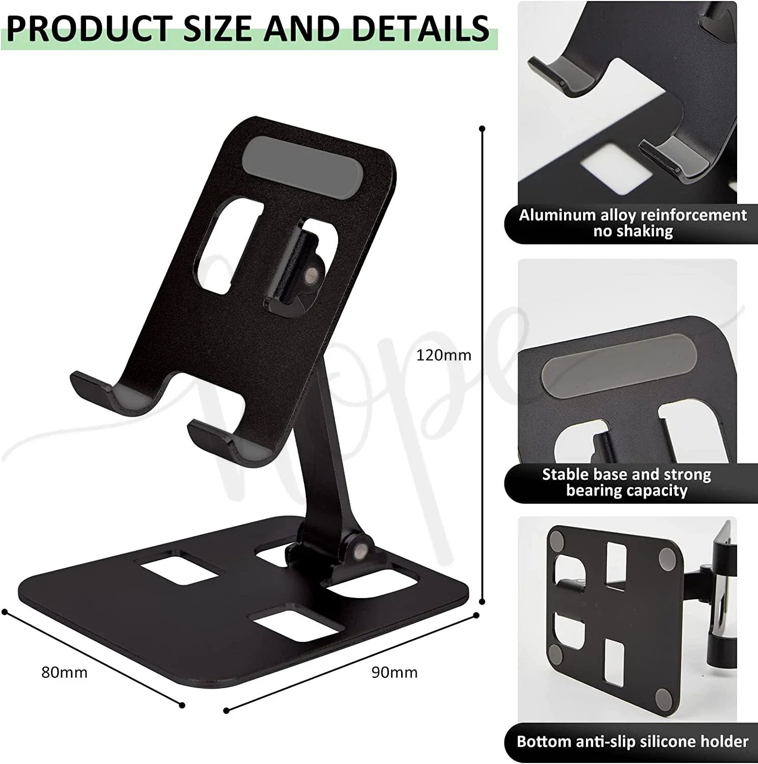 Phone Holder Stand Aluminium Phone Tablet Stand Holder Desk Desktop Foldable