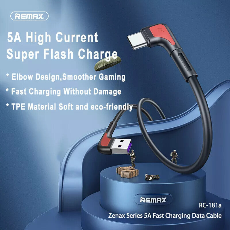 PD 65W Fast Charging Data Cable USB A to USB C 90 Degree USB to Type C Charging
