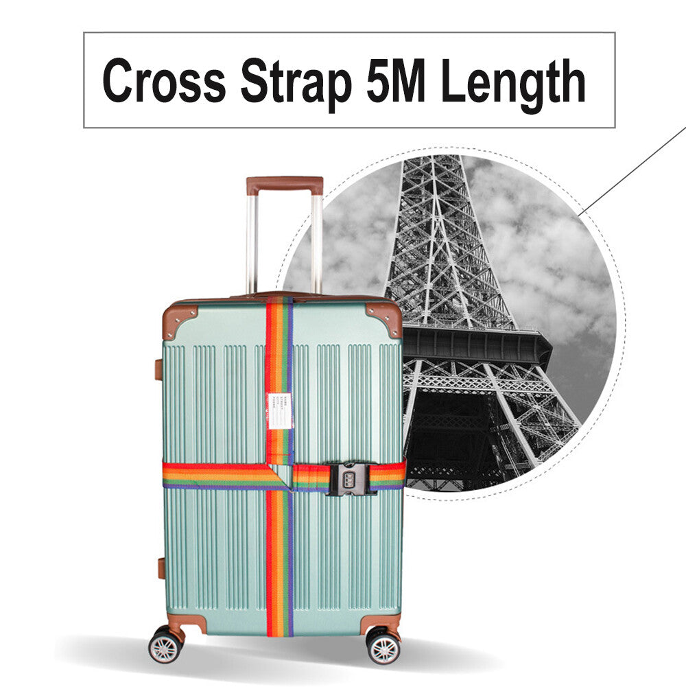 2/5M Luggage Strap Code Password Travel Suitcase Secure Lock Safe Nylon Packing Belt
