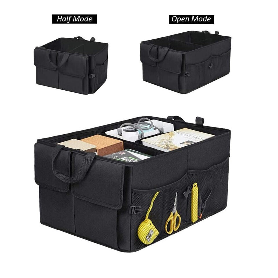 50L Car Boot Organiser Partition Collapsible Storage Box Trunk Bag Tool Storage