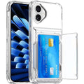Clear Transparent Card Slots Back Holder Rugged Case For iPhone 17