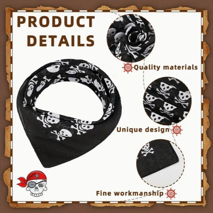 Random 10PCS Cotton Bandana Paisley Skull Scarf Head Face Neck Mask Wrap Shield Fishing