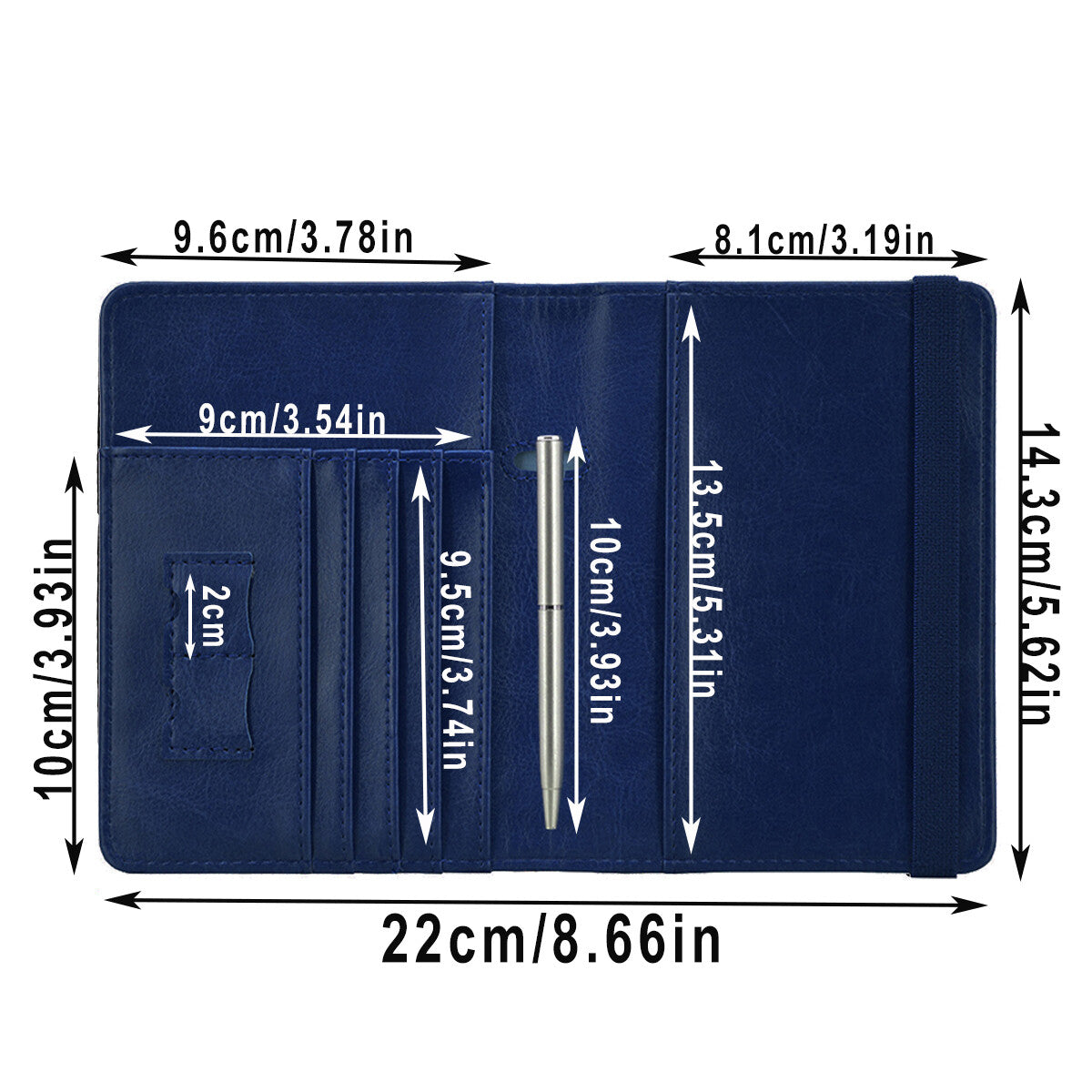 Slim Leather Travel Passport Pen Wallet Holder RFID Blocking ID Card Case Cover